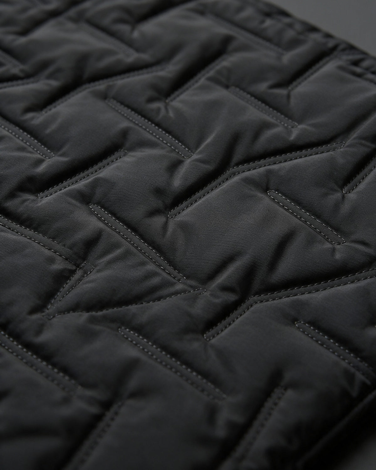 Close-up of the chevron quilting