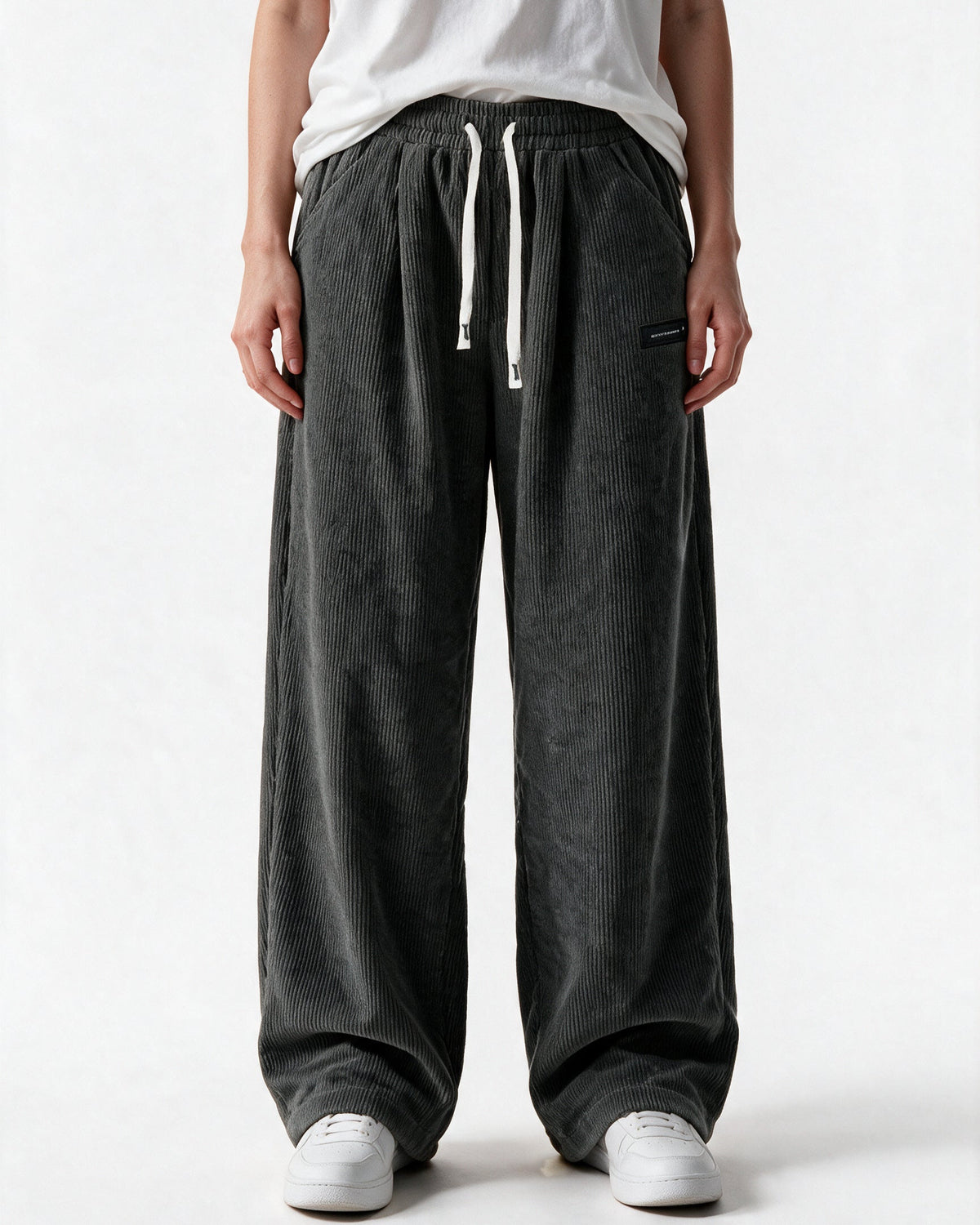 Tilbury wide-leg corduroy pants in Dark Grey